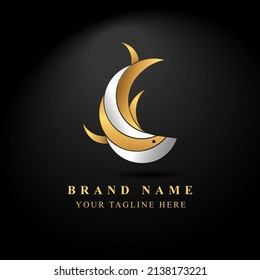 gold and dark blue whale logo
