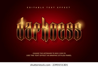 Gold Darkness editable text effect template