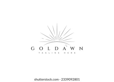 Gold Dawn Sun Bright Luxury Concept Sacred Geometry Sign Symbol Brand Identity Logo