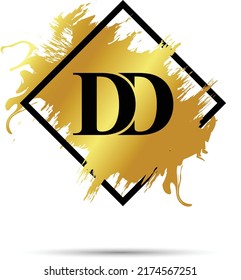 Gold DD logo symbol vector art design