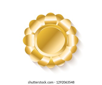 Gold decor medal isolated