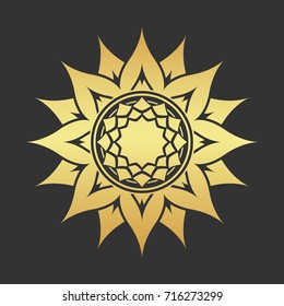 Gold decoration ornament. Abstract gold star. 
