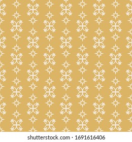 Gold decorative background geometric vector pattern. Textile design. Wallpaper texture, seamless pattern.