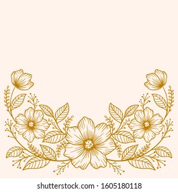 Gold decorative floral background vector illustration