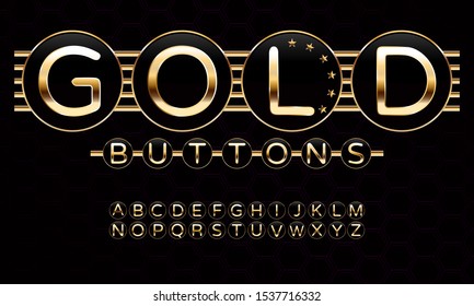 Golden Art Deco Alphabet Font Gold Stock Vector Royalty Free