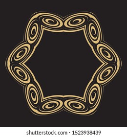 Gold decorative frame. An elegant circular element of design with the place for the text. Production of invitations, menu, cafe and boutiques. Vector.