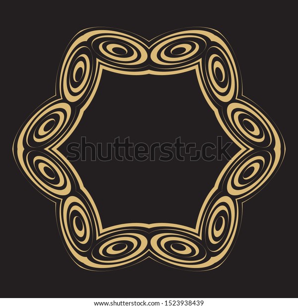 Gold decorative frame. An elegant\
circular element of design with the place for the text. Production\
of invitations, menu, cafe and boutiques.\
Vector.