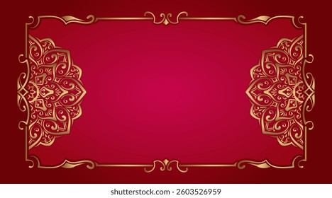 gold decorative frame and mandala