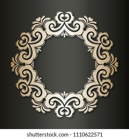 Gold decorative frame. Vector logo templates. The past. Monogram, initials, jewelry. Elegant emblem logo