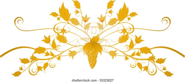 Gold decorative grape flourish