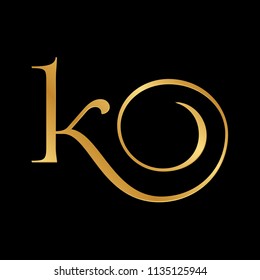 gold decorative letter k