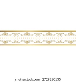 Goldenes dekoratives Muster Grenze Blumenkunstelement eps 10