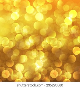 gold Defocused Light, Flickering Lights, Vector abstract festive background with bokeh defocused lights. 