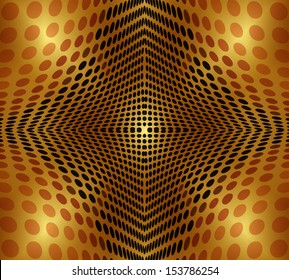 Gold design abstract / Happy birthday / Vector Illustration /  Fractal abstract /  Abstract circle background / Pattern background / Dotted background / Background of circles converging to the center.