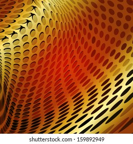 Gold design abstract , red vector Illustration ,abstract circle background ,  fractal abstract  ,pattern background , dotted background , background of circles converging to the center.