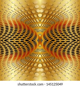 Gold design abstract.Vector Illustration.Fractal abstract. Abstract circle background. Pattern background. Dotted background. Background of circles converging to the center.