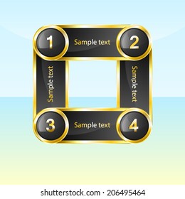 Gold design element, vector illustration. Easy editorial!