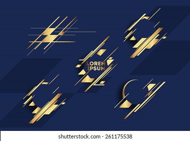 Gold design elements with abstract geometric forms