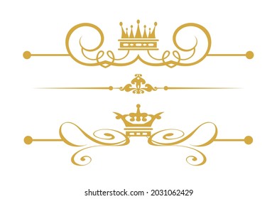 Gold design elements in a classic style. Vector illustration