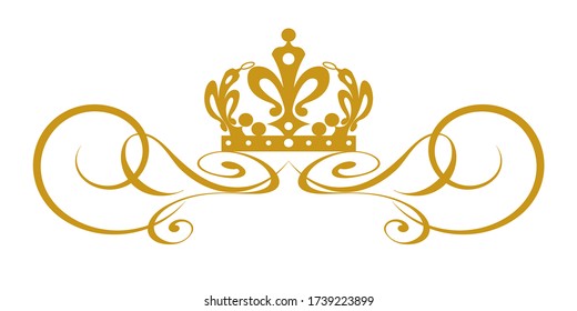 Gold design elements in the Royal style, vector image