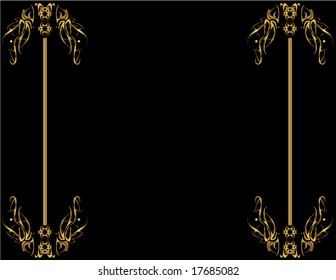 Gold design on black background - vector version