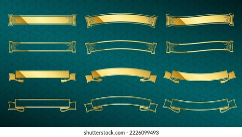 Un conjunto de etiquetas pequeñas de diseño dorado.Es datos vectoriales fáciles de editar.