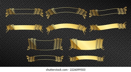A gold design small label set.It is vector data that is easy to edit.