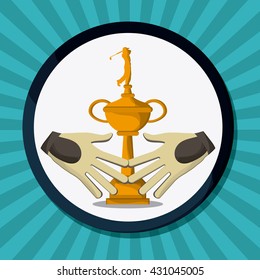 Gold design. sport icon. Colorfull illustration , vector graphic
