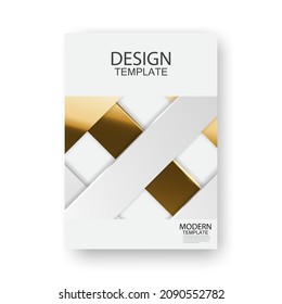 gold design template white and brown For brochure covers, flyers, posters, layouts, stunning typography. triangle graphic design