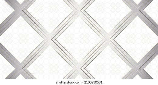 Patrón dorado gris blanco. Diseño elegante para el fondo artístico o el velo hijab y el patrón de la muela. vector abstracto. patrón de molduras, chales o alfombras.