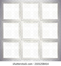 Patrón dorado gris blanco. Diseño elegante para el fondo artístico o el velo hijab y el patrón de la muela. vector abstracto. patrón de molduras, chales o alfombras.
