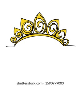 gold diadem, minimal design, icon