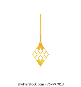 gold diamond hanging to merry christmas decoration