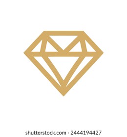 gold diamond jewelry logo vector illustration template design