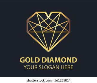 Gold Diamond Logo Design Template