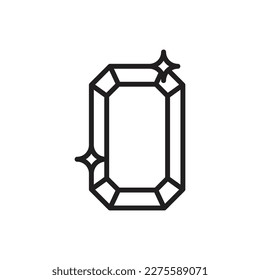 Ilustración vectorial de contorno de diamante dorado