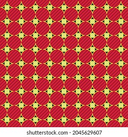 goldenes diamantenes Muster auf rotem Streifenhintergrund, Vektorgrafik