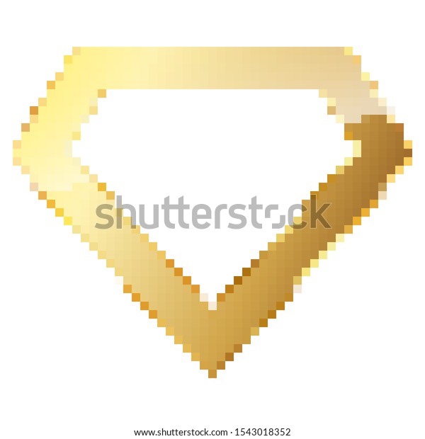 Gold Diamond Pixel Art Style Vector Stock Vector (Royalty Free ...