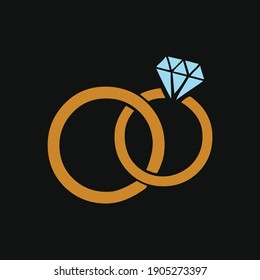 gold and diamond ring abstract vector design