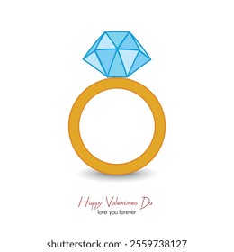 Gold diamond ring happy valentines day