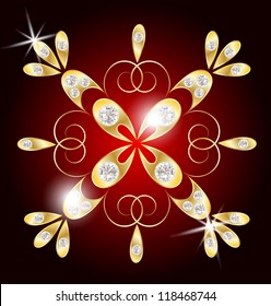 Gold and diamond snowflake