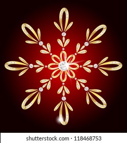Gold and diamond snowflake