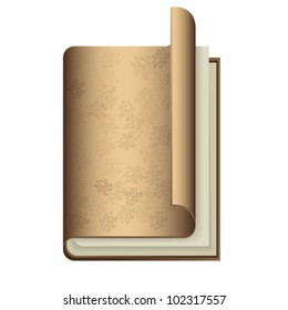 Gold diary isolated on white background