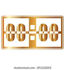Gold Digital alarm clock vector icon