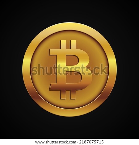 Gold digital cryptocurrency bitcoin against black backdrop.