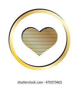 Gold Digital Heart Icon