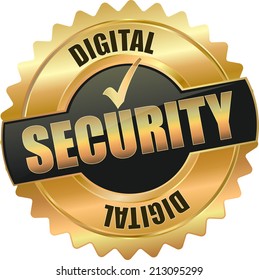 gold digital security sign