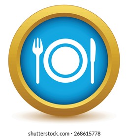 Gold dinner icon on a white background. Vector illustration