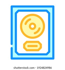 gold disc color icon vector. gold disc sign. isolated symbol illustration