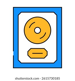 gold disc line icon vector. gold disc sign. isolated symbol illustration